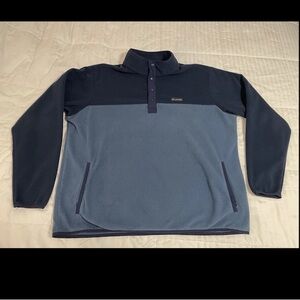 Columbia Fleece Two Tone Blue Pullover Snap Mens XXL Y2K Gorpcore Camping EUC